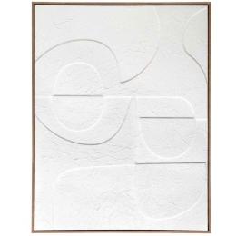 Πίνακας Καμβάς Tahiti AH-AX73131 80x100cm Natural-White Andrea House Κάθετοι Ξύλο,Καμβάς