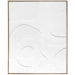 Πίνακας Καμβάς Fiyi AH-AX73132 80x100cm Natural-White Andrea House Κάθετοι Ξύλο,Καμβάς