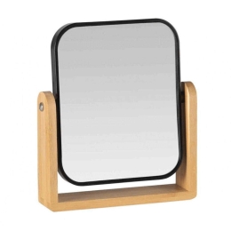 Καθρέπτης Επιτραπέζιος AH-BA23001 18x4,5x20cm Natural-Black Andrea House Μέταλλο,Bamboo
