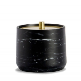 Δοχείο Μπάνιου Για Βαμβάκι AH-BA71016 Black Marble Effect Andrea House Μέταλλο,Polyresin