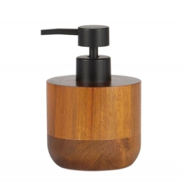 Δοχείο Κρεμοσάπουνου Rustic Acacia AH-BA72054 100ml Black-Natural Andrea House Ξύλο