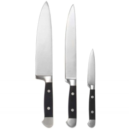 Μαχαίρια (Σετ 3Τμχ) AH-MS73159 2x19/3x32/5x33cm Inox-Black Andrea House Ανοξείδωτο Ατσάλι