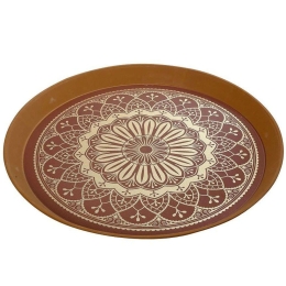 Διακοσμητικός Δίσκος ASL103 Φ46,5x3cm Brown Espiel Πολυπροπυλένιο