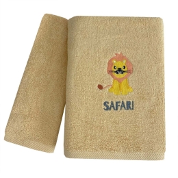 Πετσέτες Βρεφικές Safari & Zoo (Σετ 2τμχ) Brown Astron Σετ Πετσέτες 70x130cm 100% Βαμβάκι