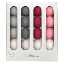 Γιρλάντα Με 16 Φωτάκια Les Demoiselles CP06583 Led Φ7cm Pink-Grey Cousin Paul Πολυέστερ