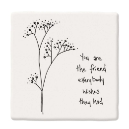 Σουβέρ You Are The Friend EI0170 10,5x0,8x10,5cm White-Black Πορσελάνη