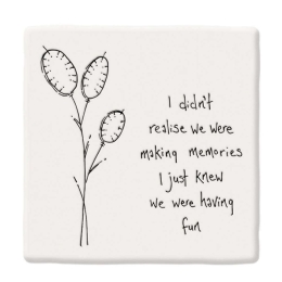 Σουβέρ Realise Making Memories EI0172 10,5x0,8x10,5cm White-Black Πορσελάνη