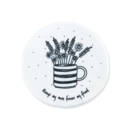 Σουβέρ Always My Mum EI0193 9,8x0,8x9,7cm White-Black Πορσελάνη