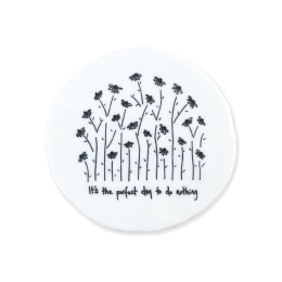 Σουβέρ Perfect Day EI0204 9,8x0,8x9,7cm White-Black Πορσελάνη