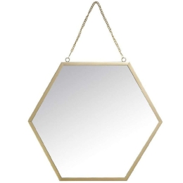 Καθρέπτης Τοίχου FAM628 34,5x30,5cm Gold Espiel Μέταλλο,Γυαλί
