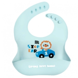 Σαλιάρα Σιλικόνης Αυτοκίνητο AM-015 Light Blue Σιλικόνη