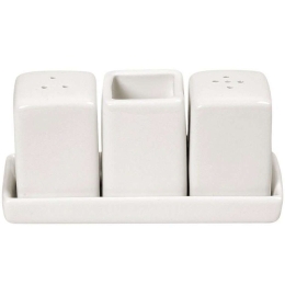 Αλατοπίπερο Σε Βάση (Σετ 4Τμχ) FUK137K2 13,5x5,5x6,2cm Ivory Espiel Πορσελάνη