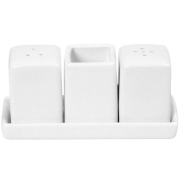 Αλατοπίπερο Σε Βάση (Σετ 4Τμχ) FUK237K2 13,5x5,5x6,2cm White Espiel Πορσελάνη