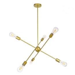 Φωτιστικό Οροφής Zane 00786 6xE27 Φ70x100cm Gold GloboStar