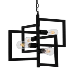 Φωτιστικό Οροφής Loop 00904 4xΕ27 52x52x42cm Black GloboStar