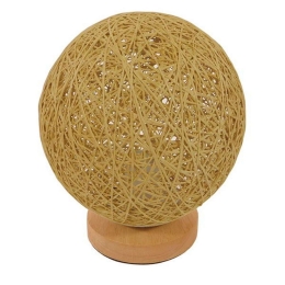 Φωτιστικό Επιτραπέζιο Ψάθινο Hyde 01336 1xE27 Φ20cm Beige GloboStar