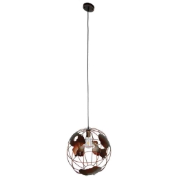 Φωτιστικό Οροφής Earth 01665 1xΕ27 Με Πλέγμα Φ40x40cm Rust GloboStar