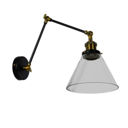 Φωτιστικό Τοίχου-Απλίκα Olivia 01068 Bronze GloboStar Μέταλλο,Γυαλί