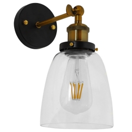 Φωτιστικό Τοίχου-Απλίκα Lydia 01071 Gold GloboStar Μέταλλο,Γυαλί