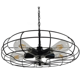 Φωτιστικό Οροφής Helix 01164 Black GloboStar Μέταλλο