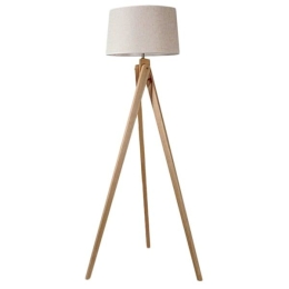 Φωτιστικό Δαπέδου Ξύλινο Tripod 01263 Beige GloboStar Ξύλο