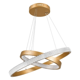 Φωτιστικό Οροφής Diamond Duo 61151-Deco Led 75W Φ40+60cm Gold Matt GloboStar Αλουμίνιο