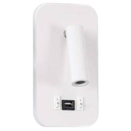 Φωτιστικό Τοίχου - Απλίκα Με Φορτιστή Usb Lady-O 61364 10,5x10x18,5cm Led 1000lm 10W 4500K White Globostar