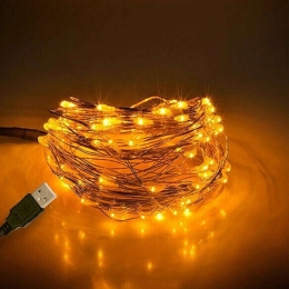 Χριστουγεννιάτικα Λαμπάκια Σειρά 100 Led 79712 10m USB 6W 1600K Bronze GloboStar