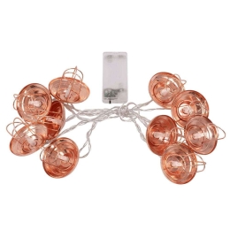 Χριστουγεννιάτικα Λαμπάκια Σειρά Lamp 10 Led 79807 2m Με Μπαταρίες 1W 2700K Bronze GloboStar