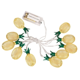 Χριστουγεννιάτικα Λαμπάκια Σειρά Pineapple 10 Led 85806 135cm Με Μπαταρίες 1W 3000K Yellow-Green Glo