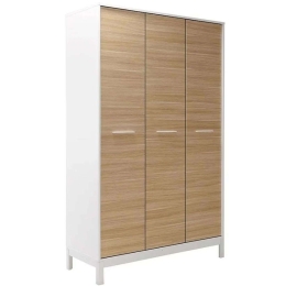 Ντουλάπα Τρίφυλλη London 0252878 120x52x202cm Oak-White Τρίφυλλη