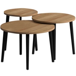 Ζιγκόν Roma (Σετ 3Τμχ) 0248448 Φ60x46/50x43/40x40cm Oak