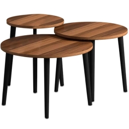 Ζιγκόν Roma (Σετ 3Τμχ) 0248450 Φ60x46/50x43/40x40cm Walnut