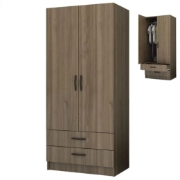 Ντουλάπα Δίφυλλη Ricardo 0253492 80x51,8x181cm Walnut Two Door