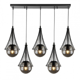 Φωτιστικό Οροφής - Ράγα Chavi 216705 E27 80x10x90cm Black Megapap Μέταλλο,Ύφασμα