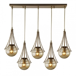Φωτιστικό Οροφής - Ράγα Chavi 216706 E27 80x10x90cm Gold Megapap Μέταλλο,Ύφασμα