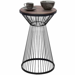 Βοηθητικό Τραπεζάκι Cresta Φ34,5x58,5cm Black-Walnut