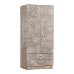 Ντουλάπα Ρούχων Regina 0242907 Δίφυλλη 80x51,5x181cm Grey Cement Δίφυλλη