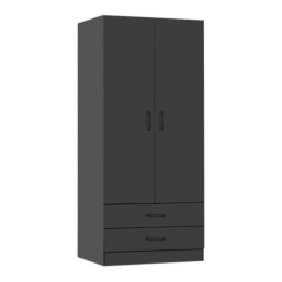 Ντουλάπα Ρούχων Regina 0242908 Δίφυλλη 80x51,5x181cm Anthracite Δίφυλλη