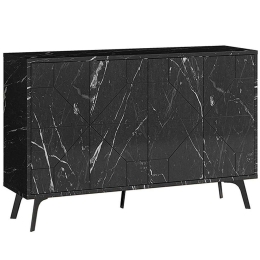 Μπουφές Dune 0213956 123x35x77,4cm Marble Effect Black Μελαμίνη,Μέταλλο