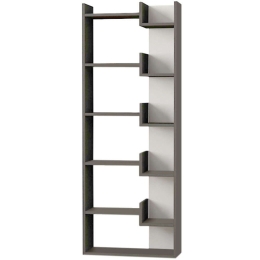 Βιβλιοθήκη Oppa 0214007 60x22x162cm Anthracite-White