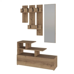 Έπιπλο Εισόδου Vesty 0249810 Με Καθρέφτη 100x30x61cm Light Walnut