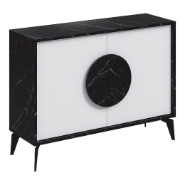 Μπουφές Gora 0214149 110x35,6x82cm Black Marble Effect - White