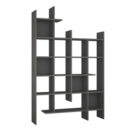 Βιβλιοθήκη Manco 214213 122x25,5x188cm Anthracite Μελαμίνη