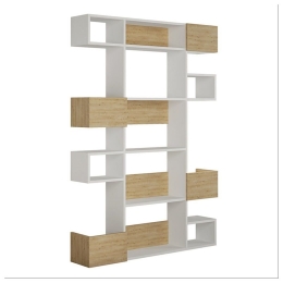 Βιβλιοθήκη Niho 214268 120x25,3x171cm White - Oak Μελαμίνη