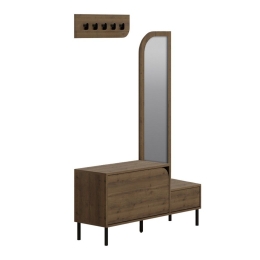 Έπιπλο Εισόδου Mila 0241586 Με Κρεμάστρα 120x37x171,6cm Light Brown