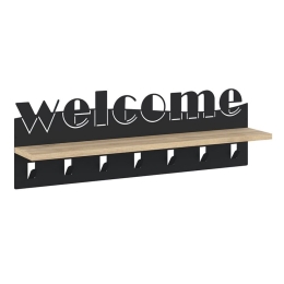 Κρεμάστρα Τοίχου Welcome 0241575 86x15,2x29cm Black - Sapphire Oak Μέταλλο