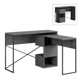 Γραφείο Εργασίας Πολυμορφικό Badau 0241562 110x37,2x77cm Retro Grey