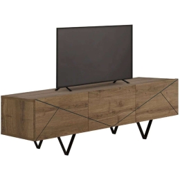 Έπιπλο Τηλεόρασης Jakomen 0249804 160x36,8x43cm Light Walnut