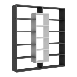 Βιβλιοθήκη Ample 216010 125x22x135,7cm Black - White Μελαμίνη